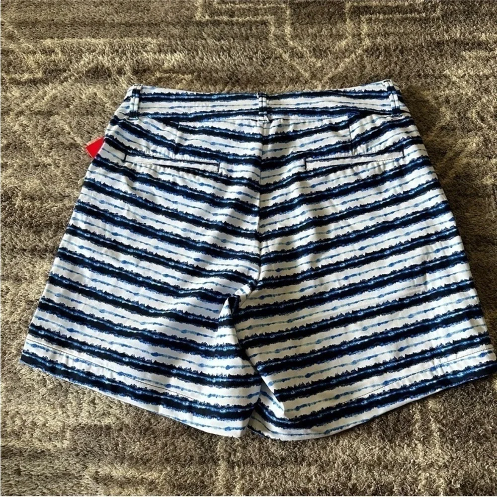 NWT Spanx 6” Sunshine Athletic Shorts Blue Painted Stripe